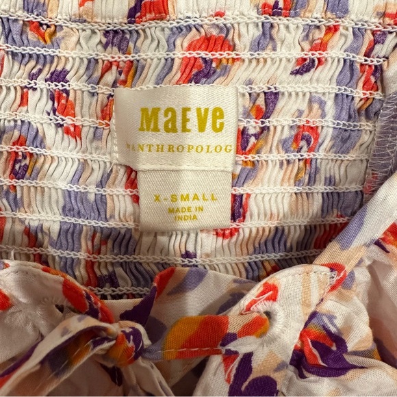 Maeve by Anthropologie Cottagecore Floral Peplum Blouse with Tassels - Picture 11 of 15